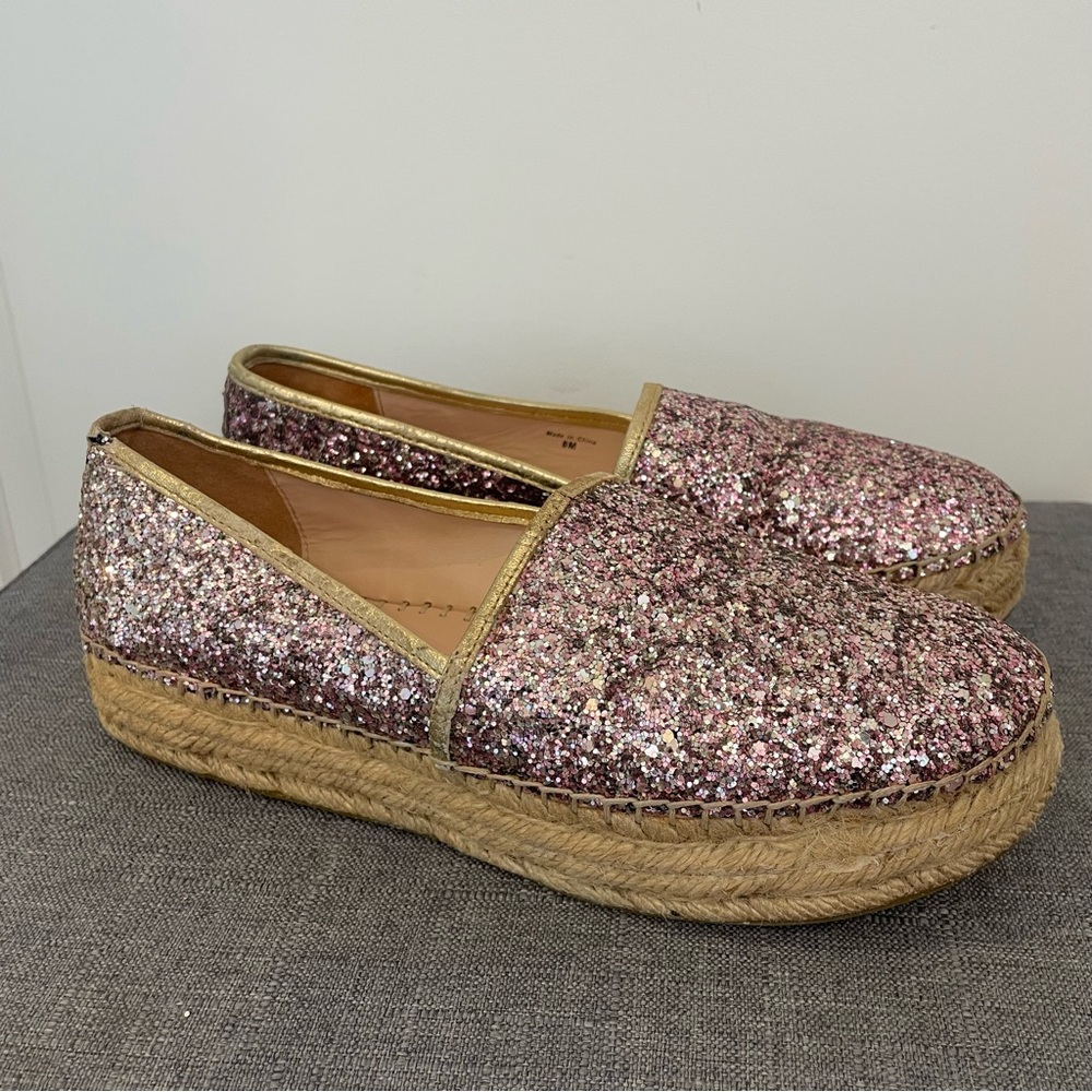 KATE SPADE Linds Too Glitter Leather Espadrille - Size 8 - Picture 4 of 12
